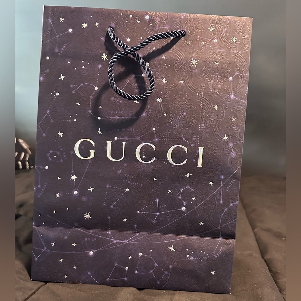 Medium Gucci gift bag in navy blue constellation design